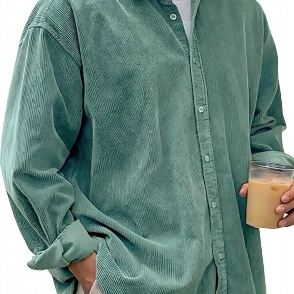Corduroy Button Up Shirt Men - Camicie da uomo in velluto a