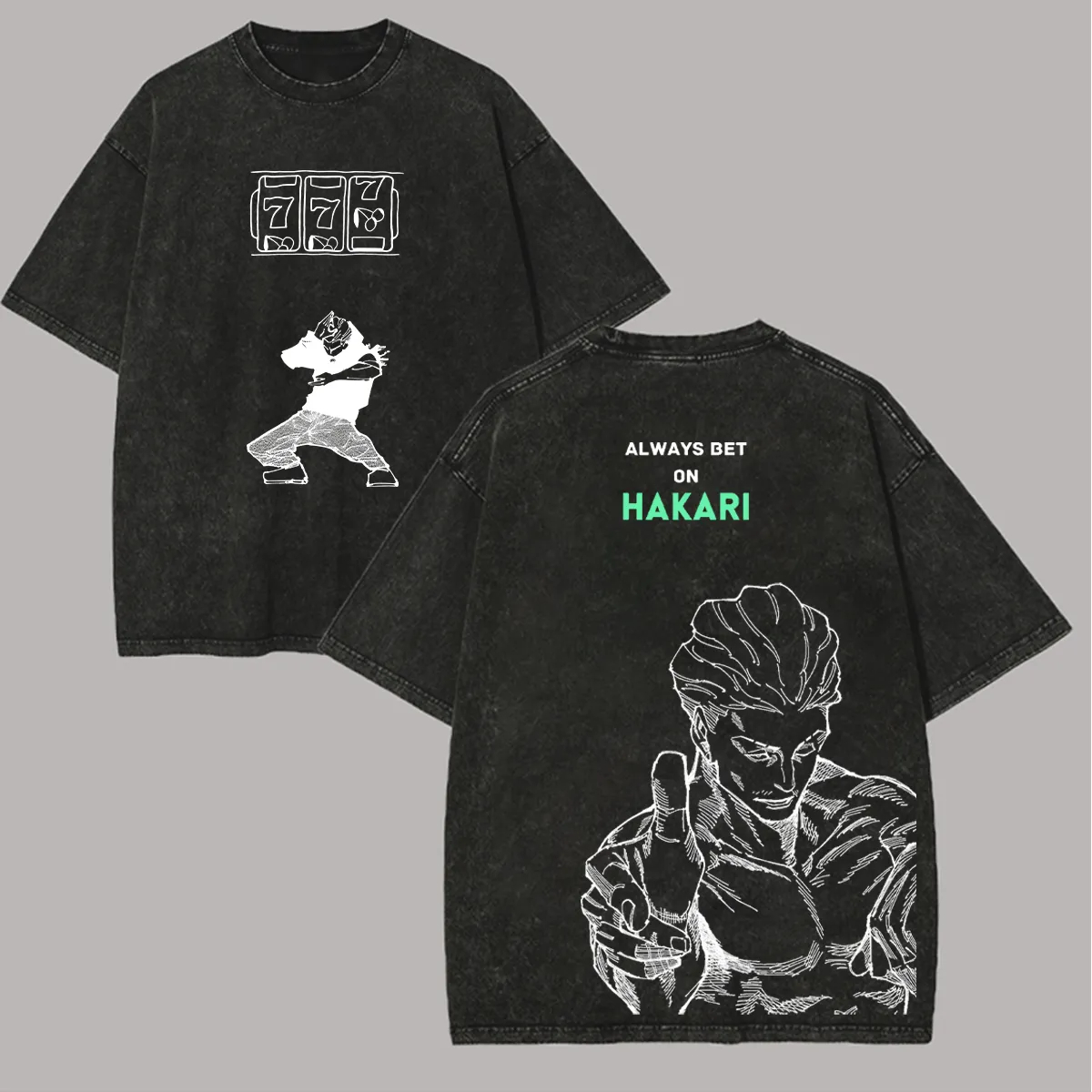 Acid Wash Vintage Graphic T Shirt - Nuova T-shirt Jujutsu Kaisen Hakari 2026