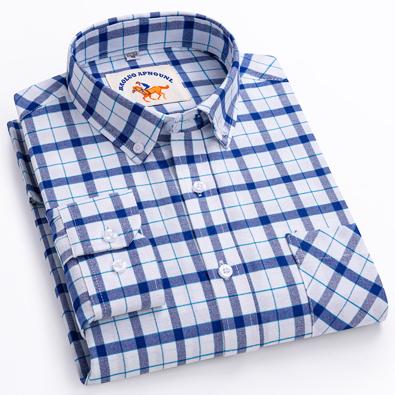 Oxford Cotton Casual Shirt Business - Nuova camicia oversize 5XL a maniche