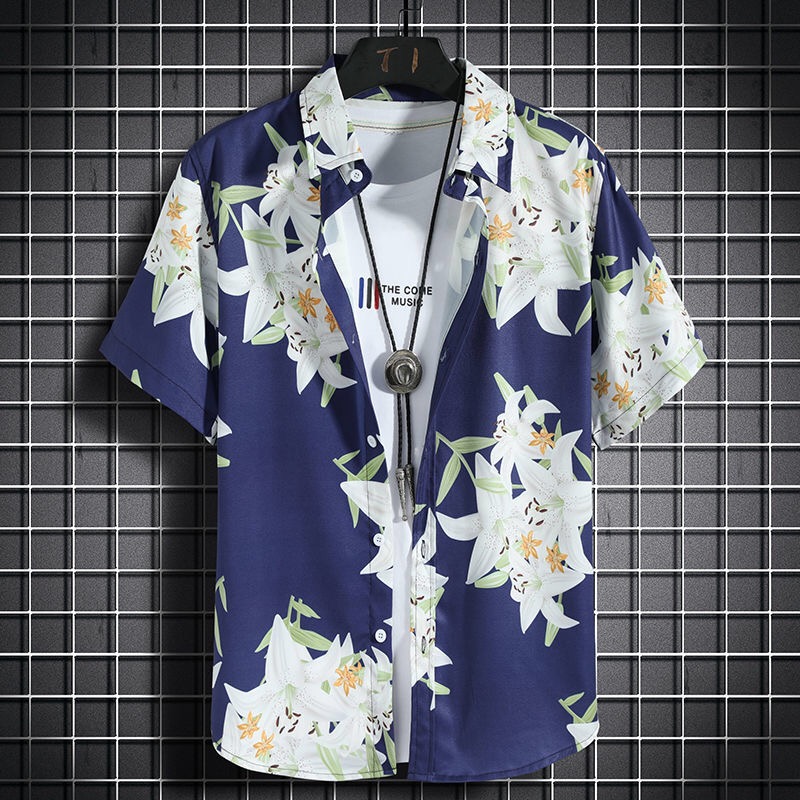 Vintage Hawaiian Floral Shirt - Camicie da spiaggia hawaiane Camicie casual