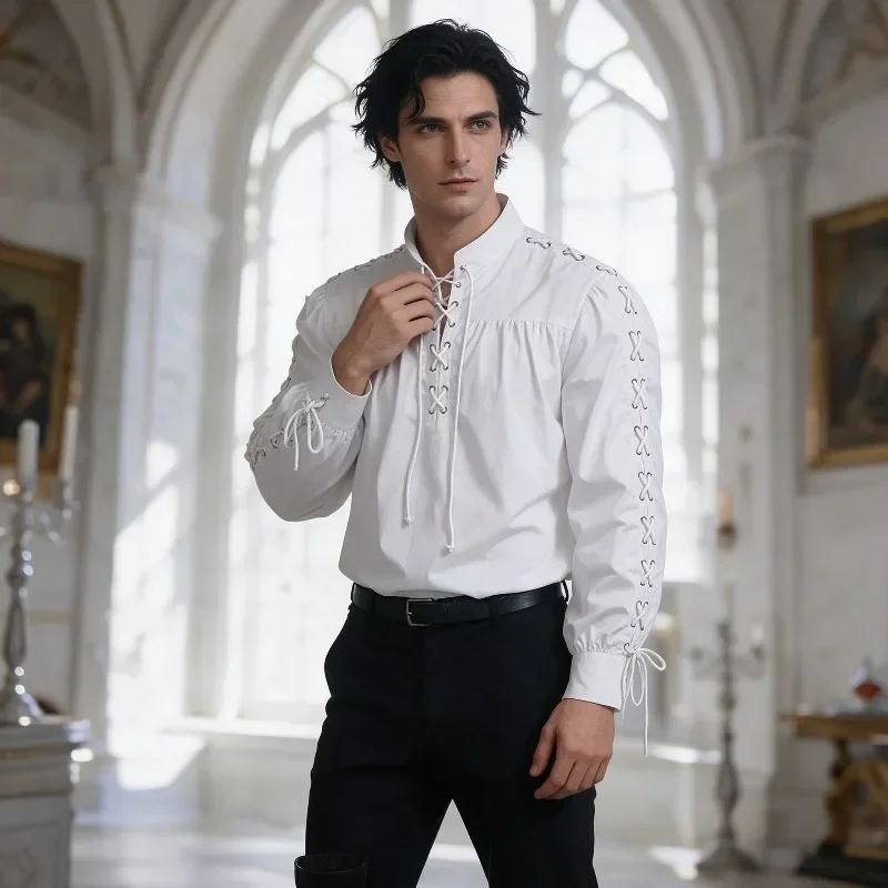 Camicia da Pirata Medievale da - Medieval Gothic Lace Up Pirate Shirt recensione e prezzo